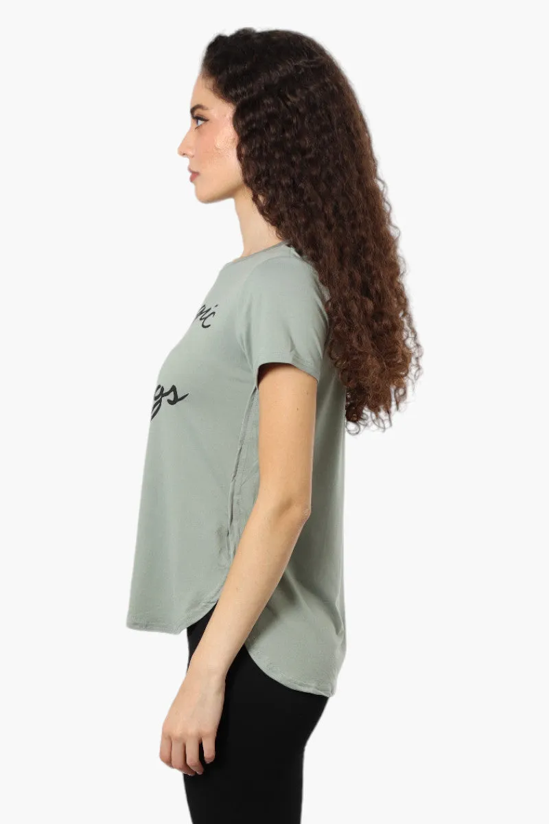 Magazine Allergic To Mornings Print Tee - Olive