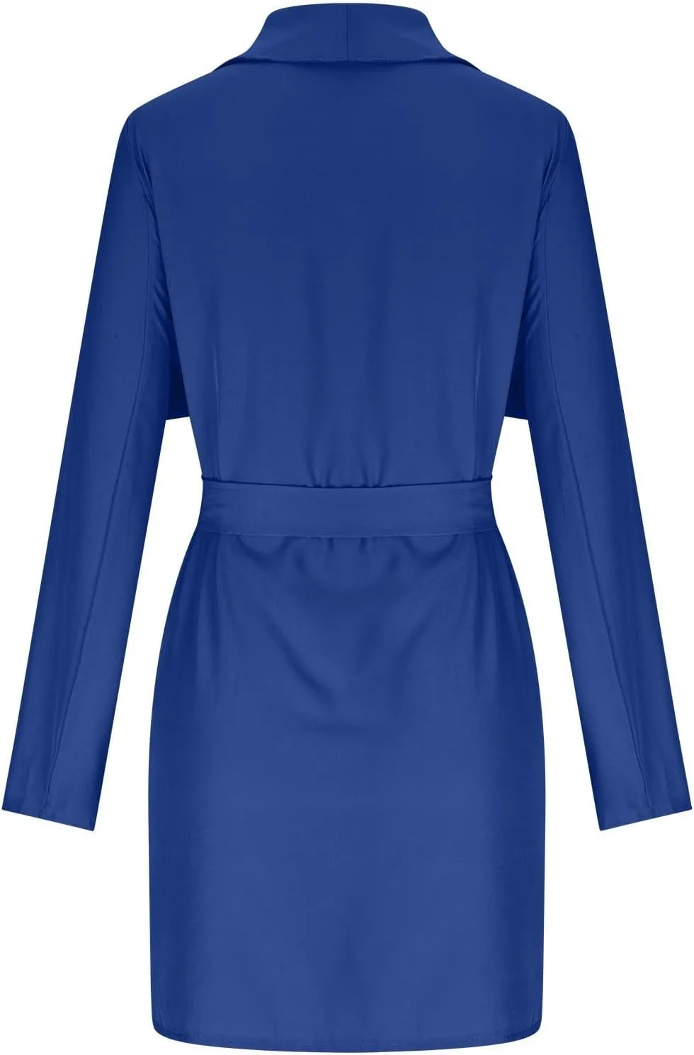 maisdgop Trench Coats for Women Long Sleeve V-Neck Windbreaker Fashion Belted Solid Peacoats Winter Tether Waist Overcoat