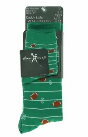 Marc Ecko Cut & Sew Daddy & Me Two-Fer Socks Green Football