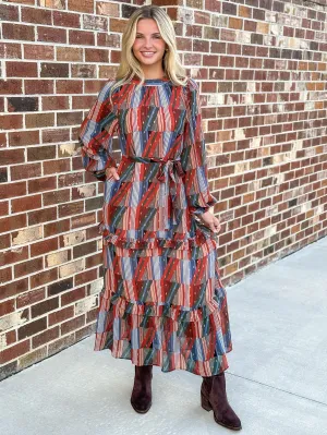 Maxi Dress (Geo Stripe)