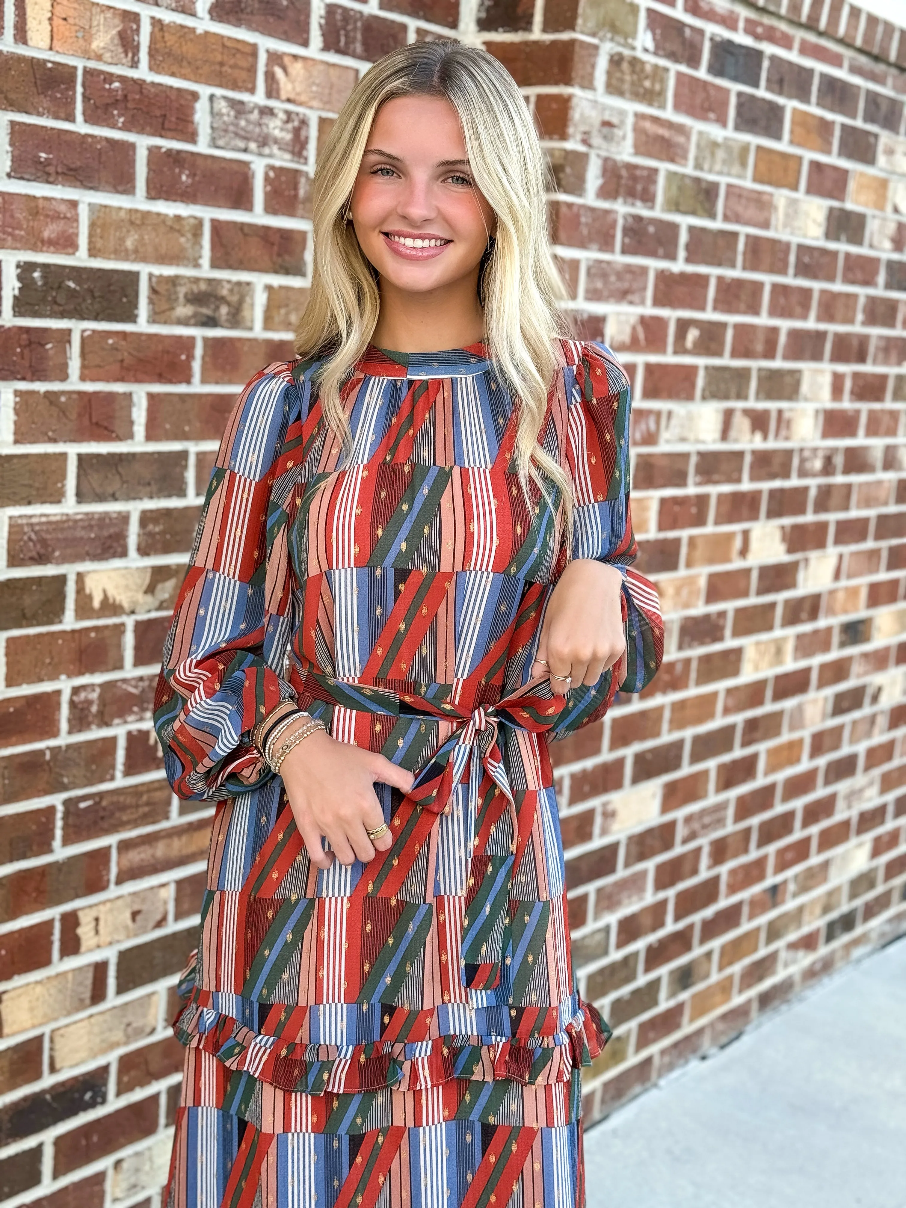 Maxi Dress (Geo Stripe)