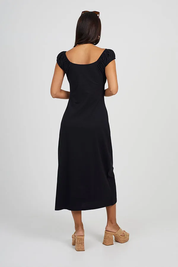 MAXI LENGTH MILKMAID DRESS WITH TIE FRONT