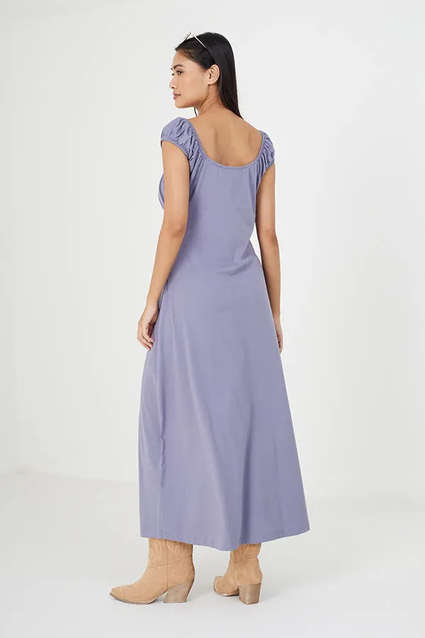 MAXI LENGTH MILKMAID DRESS WITH TIE FRONT