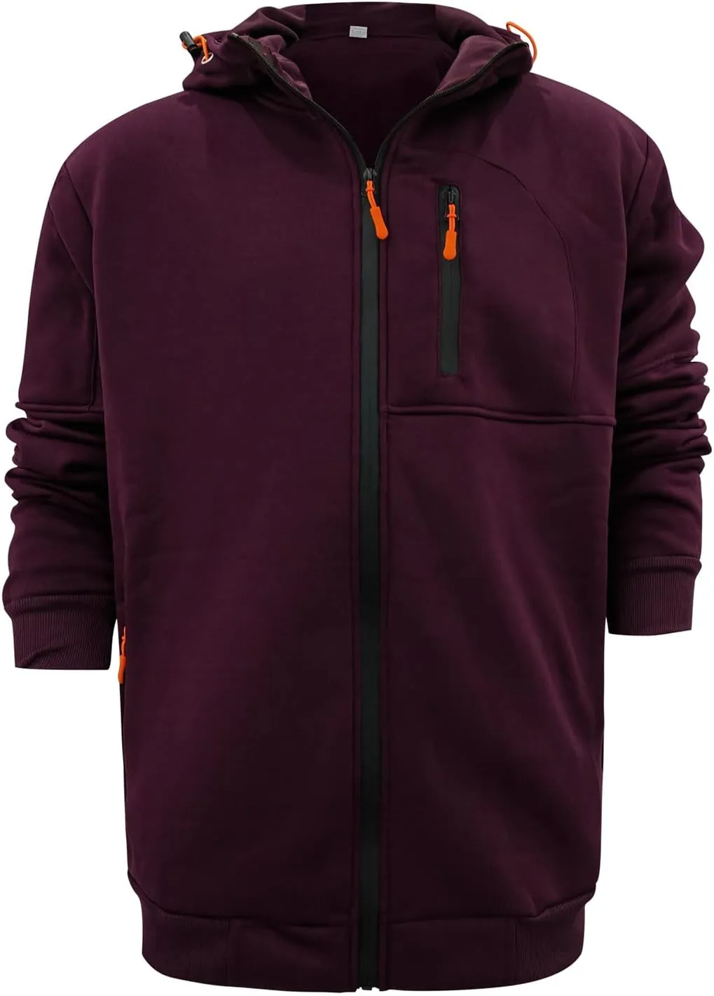 Men Hoodies Full Zip Up Lightweight Big and Tall Sweatshirt Casual Long Sleeve Sports Hooded Jacket Fall Winter Tops