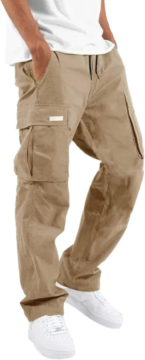 Men Outdoor Cargo Pant Lightweight Tactical Pant Hiking Jogger Classic Fit Multi Pockets Cargo Pants Hiking Pants