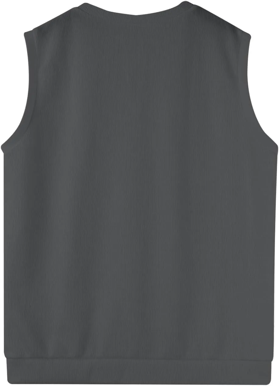 Men Vest Sleeveless 2025 Lightweight Vest Sweater Business Work V Neck Solid Pullover Relaxed Fit Knitted Tops