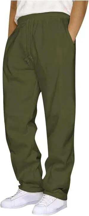 Mens 3 Pack Sweatpants Loose Fleece Casual Trousers Elastic Waist Drawstring Jogger Pants Baggy Running Pants