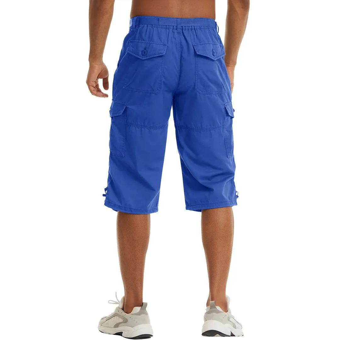 Men's 3/4 Long with 7 Pockets Capri Shorts (No Belt)