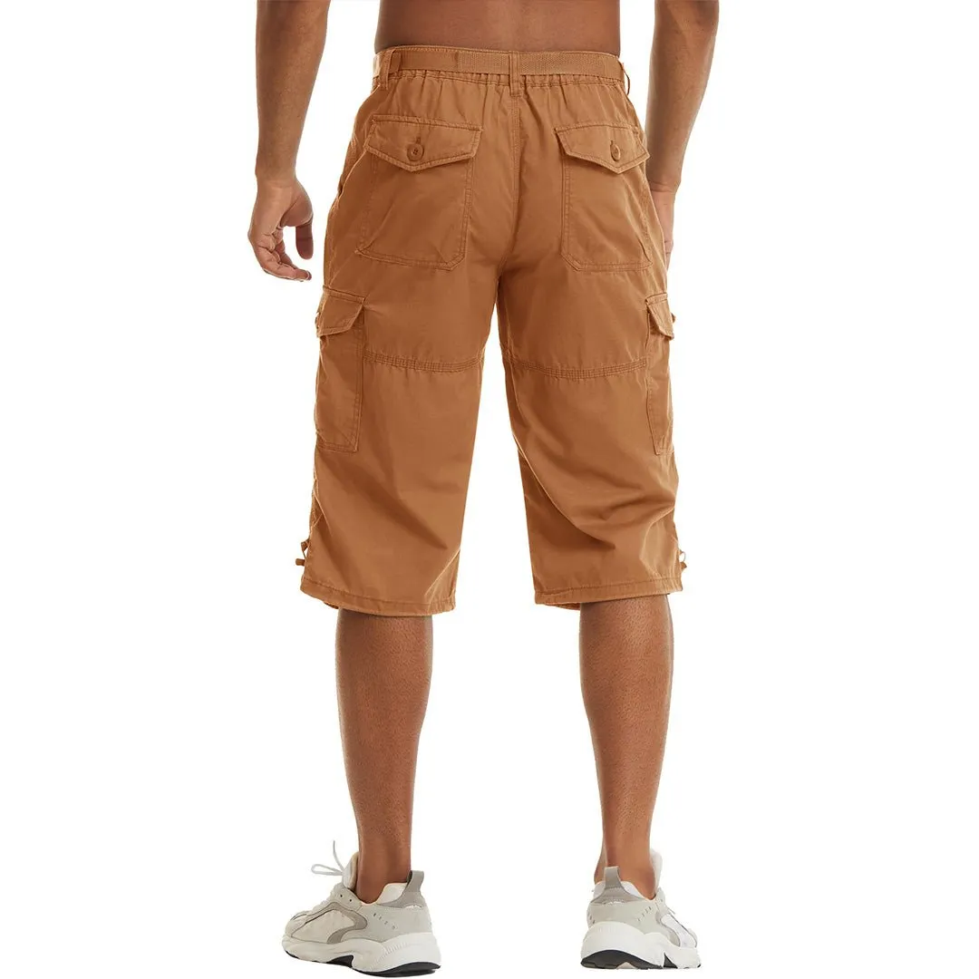 Men's 3/4 Long with 7 Pockets Capri Shorts (No Belt)