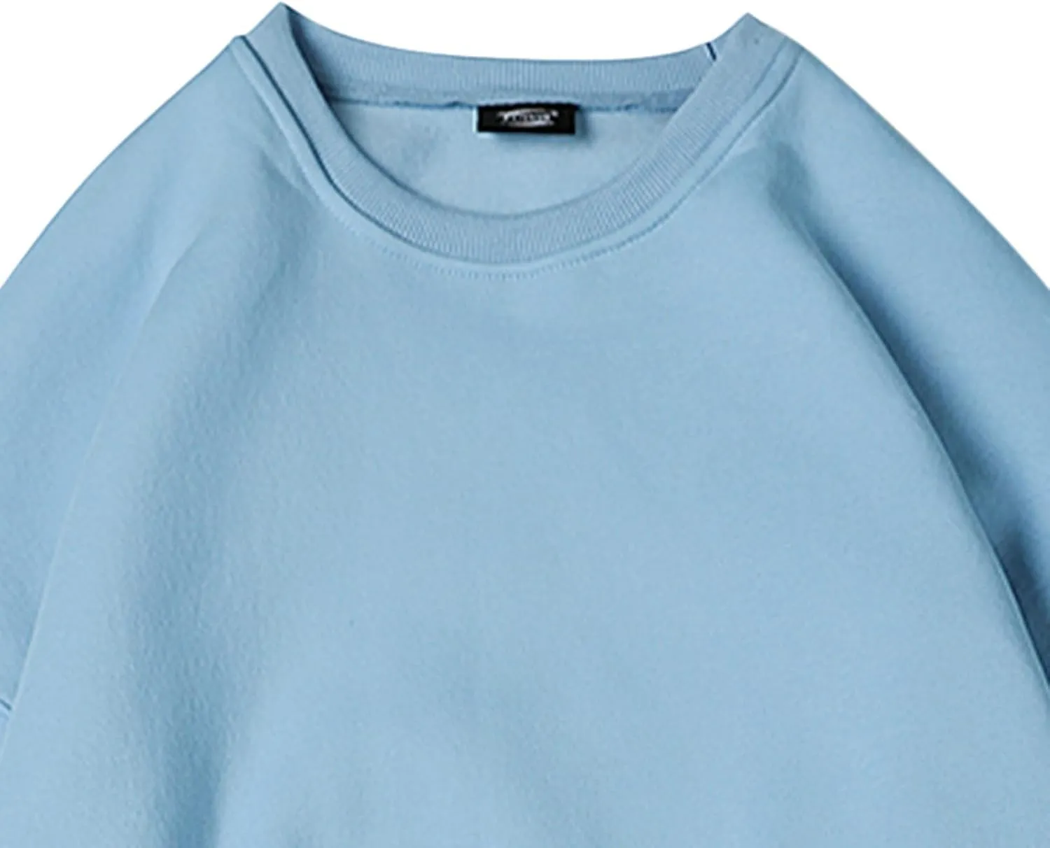 Men's Baggy Sweater Fashion Solid Crewneck Drop Shoulder Sleeve Pullover Sweatshirt Loose Crewneck Sweater