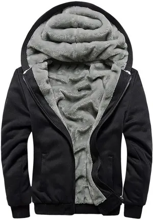 Men's Bomber Jackets Winter Workout Fleece Hoodie Jackets Full Zip Warm Thick Coats Waterproof Jacket, S-5XL