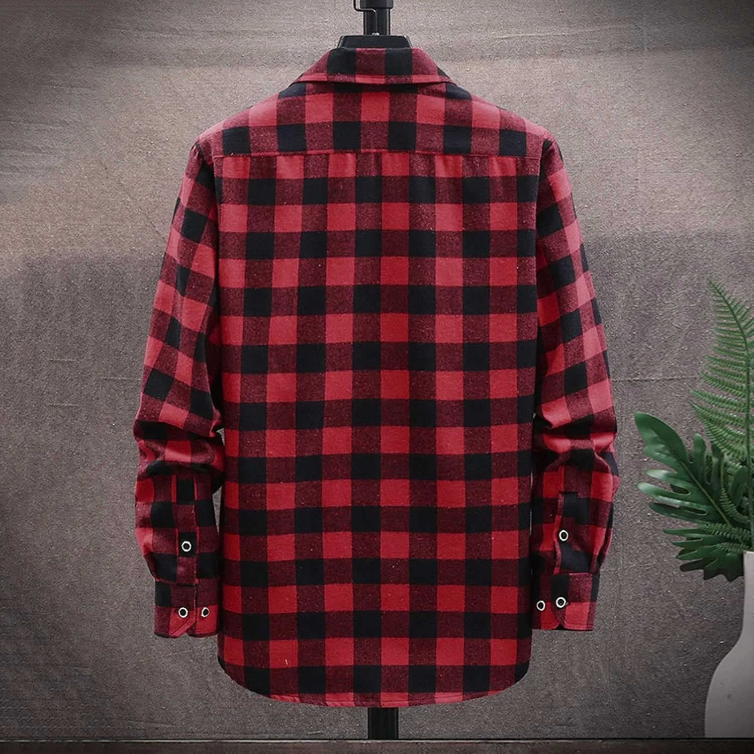 Men's Buffalo Plaid Shirts Brush Cotton Tartan Lumberjack Coat Long-Sleeve Checked Casual Colorblock Over Shirts