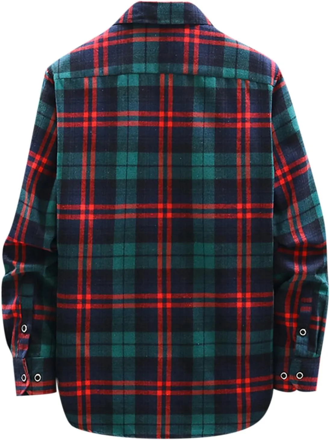 Men's Buffalo Plaid Shirts Brush Cotton Tartan Lumberjack Coat Long-Sleeve Checked Casual Colorblock Over Shirts