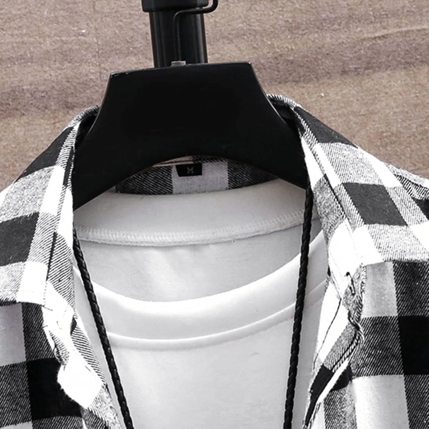 Men's Buffalo Plaid Shirts Brush Cotton Tartan Lumberjack Coat Long-Sleeve Checked Casual Colorblock Over Shirts