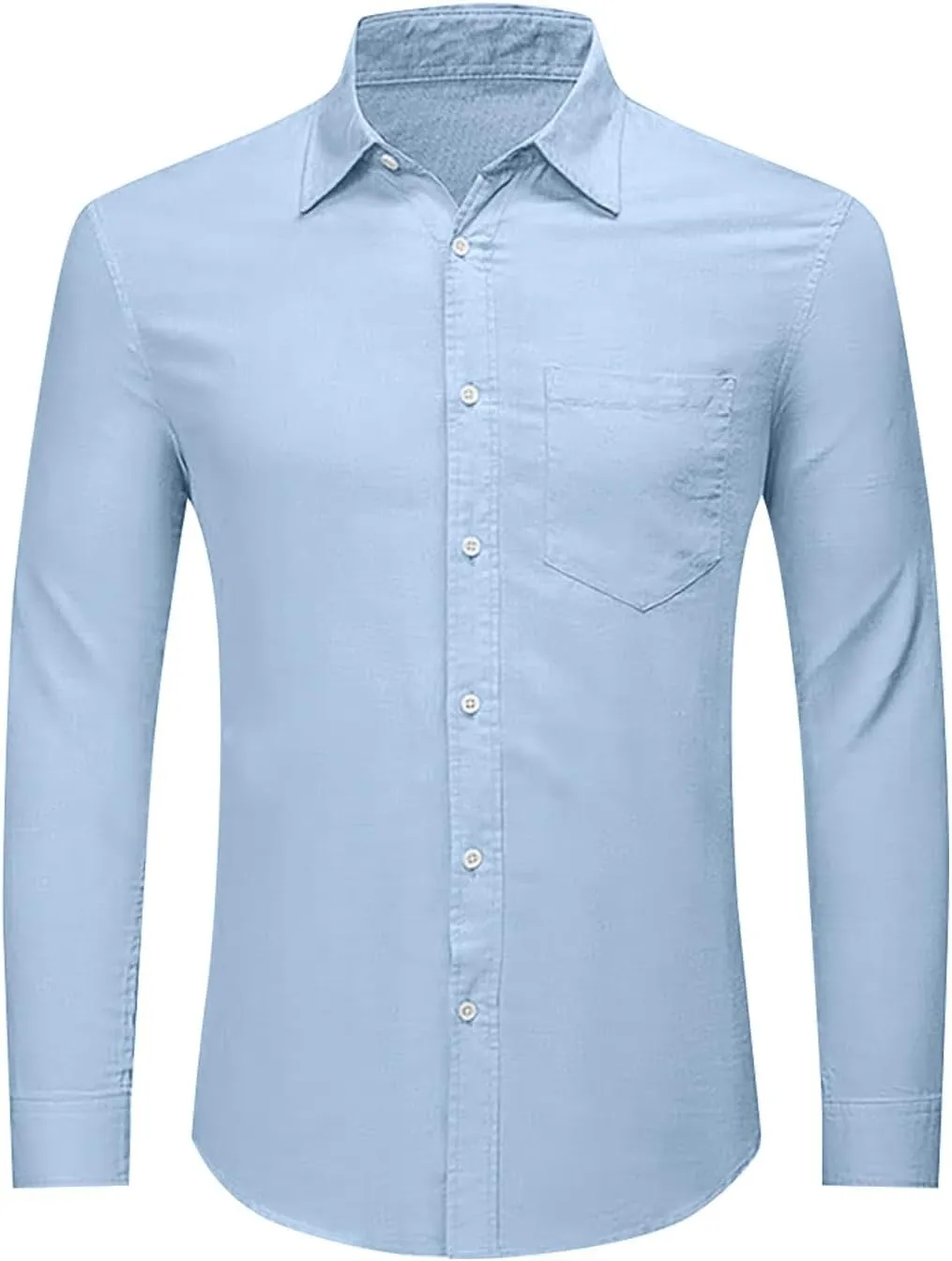 Mens Button Down Long Sleeve Shirts Summer Roll up Sleeves Party Hippie T-Shirts Linen Stylish Wedding Beach Tops