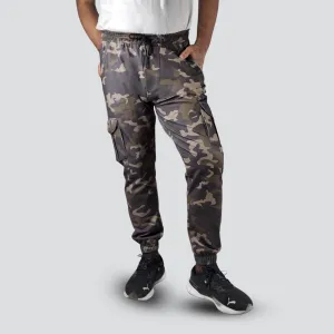 Men's Camo Cargo Pants With 6 Pockets - Green