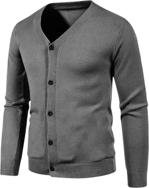 Men's Cardigan Sweaters Button Down Knit Sweater Open Front Cardigan V Neck Sweater Plus Size Cardigan Sweater