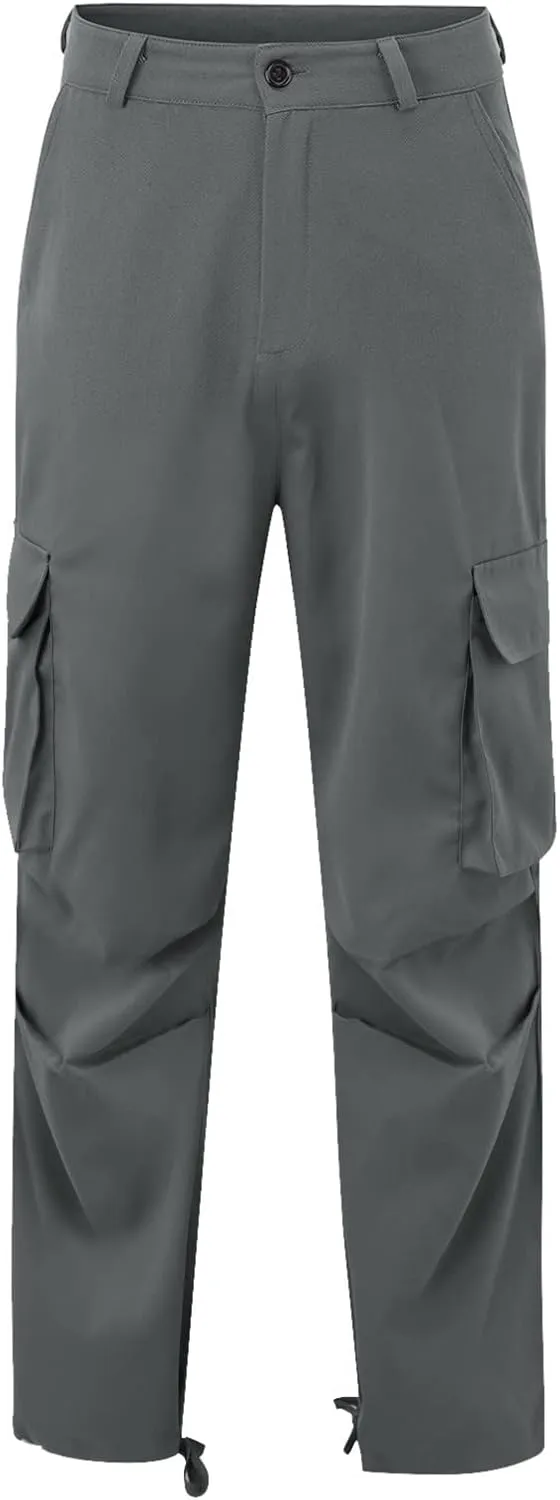 Men's Cargo Jogger Pants Slim Fit Tactical Pants with Zipper Pockets Men's Cargo Work Pant Casual Trousers Stretch Sweatpant