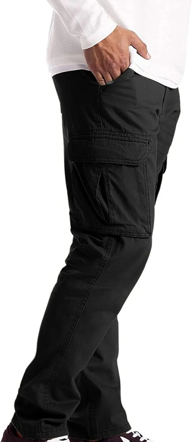 Men's Cargo Jogger Pants Slim Fit Tactical Pants with Zipper Pockets Men's Cargo Work Pant Casual Trousers Stretch Sweatpant