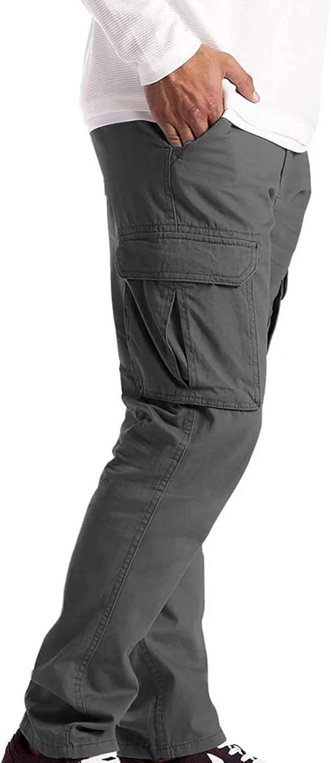 Men's Cargo Jogger Pants Slim Fit Tactical Pants with Zipper Pockets Men's Cargo Work Pant Casual Trousers Stretch Sweatpant
