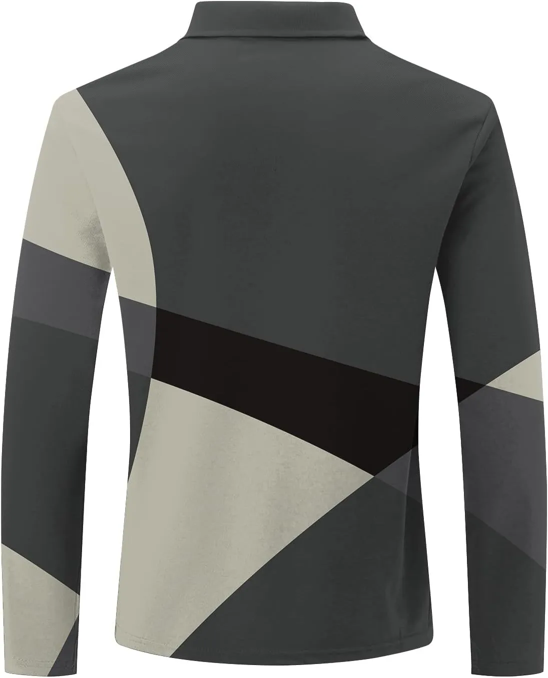 Men's Casual Colour Block Polo Shirts Striped Printed Long Sleeve Tops Zipper Lapel T-Shirt Shirt Fall Shirts