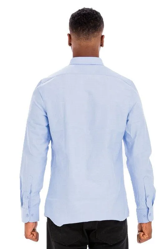 Men's Casual Long Sleeve Shirts Brown