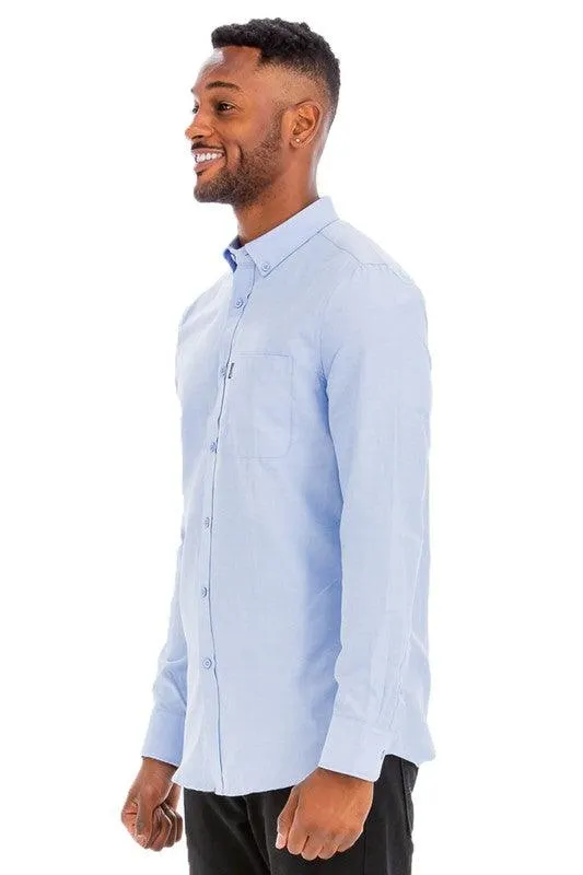 Men's Casual Long Sleeve Shirts Brown