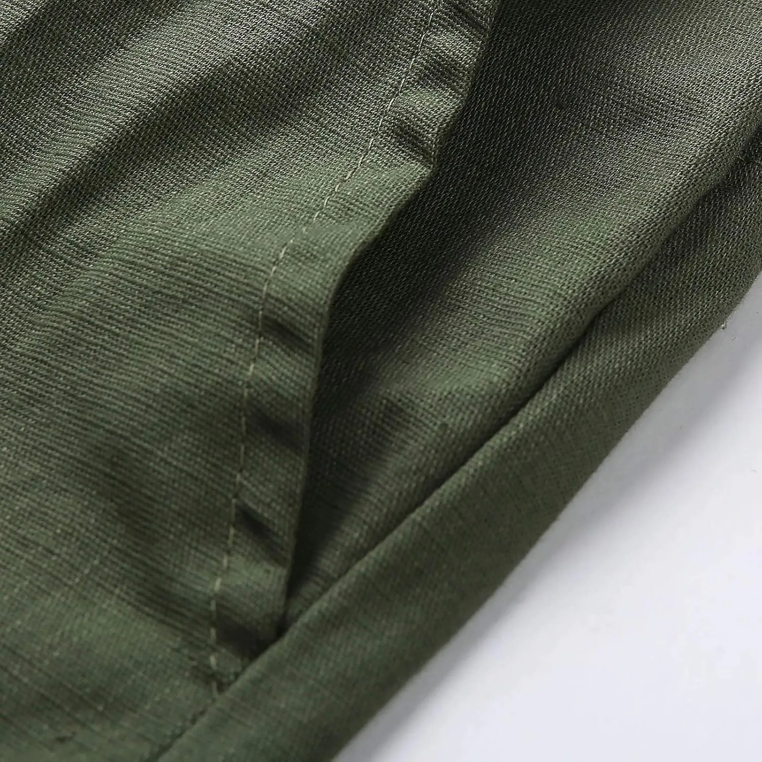 Mens Casual Pants Drawstring Elastic Waist Lightweight Linen Pant Summer Beach Trousers Loose Fit
