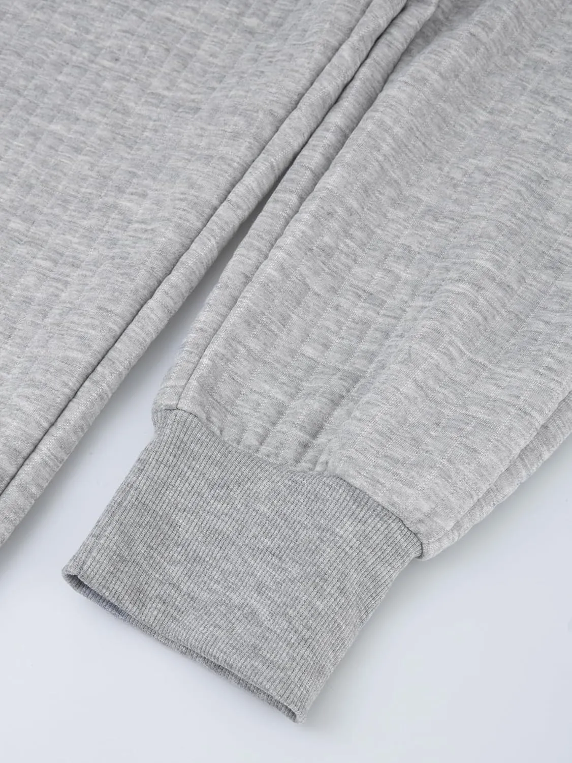 Mens Casual Pants Elastic Waist Drawstring Tapered Pants Waffle Chino Athletic Joggers Pants with Pockets