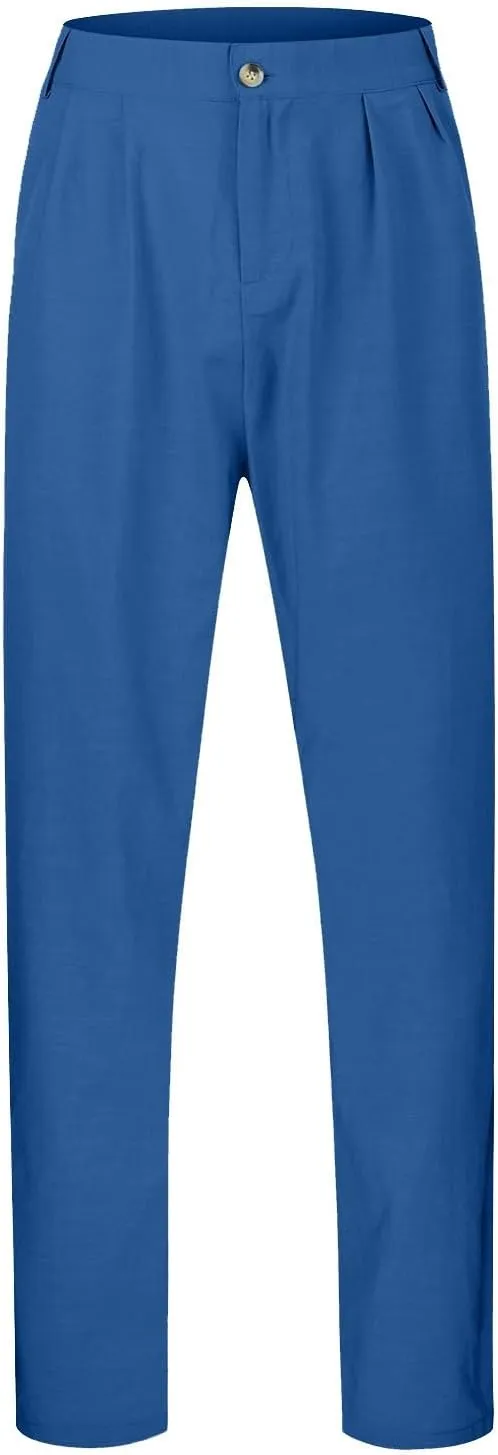 Mens Casual Pants Loose Fit Straight Leg Breathable Summer Beach Pants Plus Size Stretch Outdoor Hiking Jogging Trousers