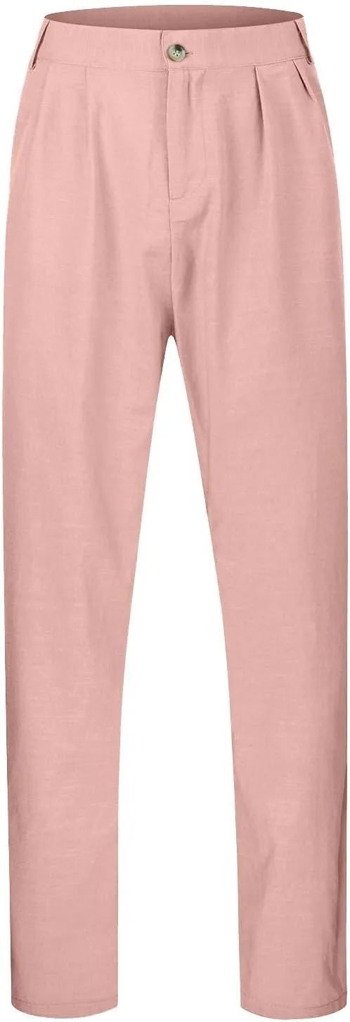 Mens Casual Pants Loose Fit Straight Leg Breathable Summer Beach Pants Plus Size Stretch Outdoor Hiking Jogging Trousers