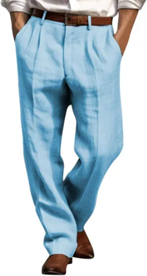 Mens Casual Pants Loose Fit Straight Leg Breathable Summer Beach Pants Plus Size Stretch Outdoor Hiking Jogging Trousers
