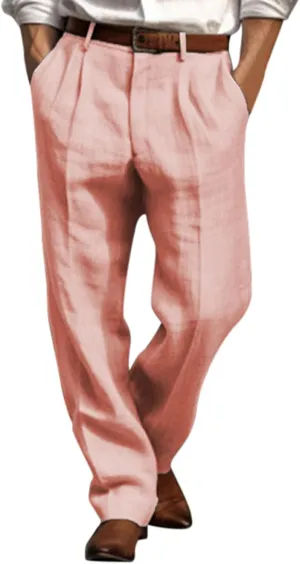 Mens Casual Pants Loose Fit Straight Leg Breathable Summer Beach Pants Plus Size Stretch Outdoor Hiking Jogging Trousers