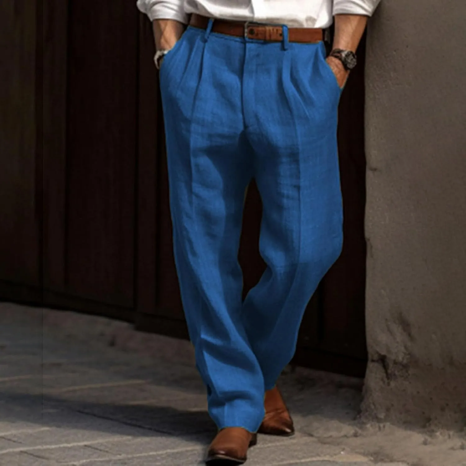 Mens Casual Pants Loose Fit Straight Leg Breathable Summer Beach Pants Plus Size Stretch Outdoor Hiking Jogging Trousers