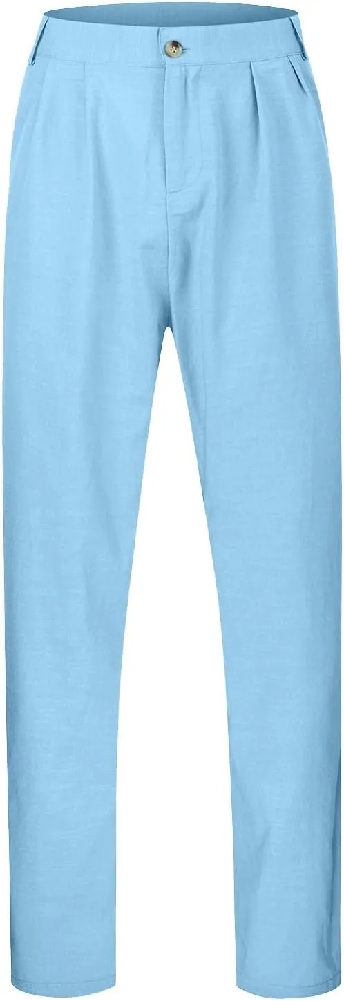 Mens Casual Pants Loose Fit Straight Leg Breathable Summer Beach Pants Plus Size Stretch Outdoor Hiking Jogging Trousers