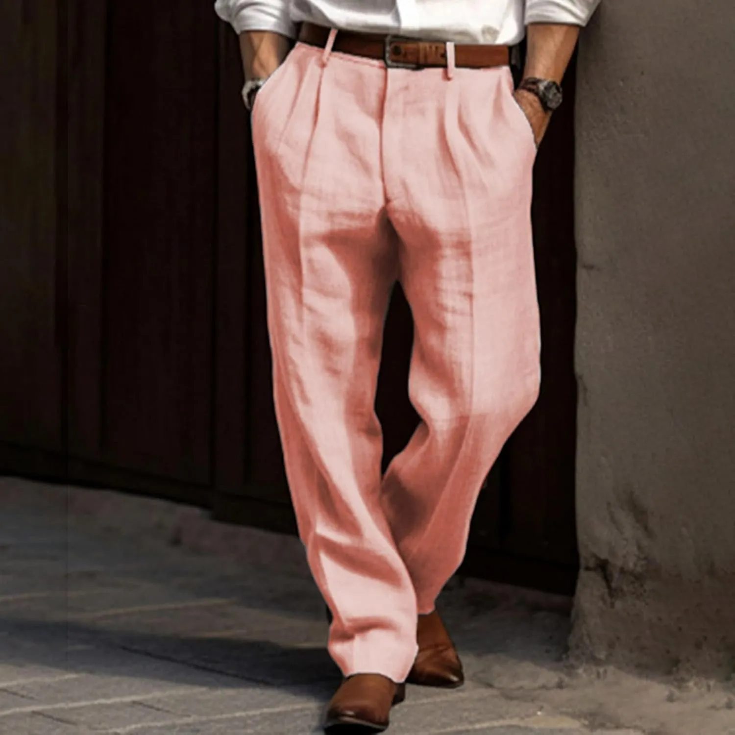 Mens Casual Pants Loose Fit Straight Leg Breathable Summer Beach Pants Plus Size Stretch Outdoor Hiking Jogging Trousers
