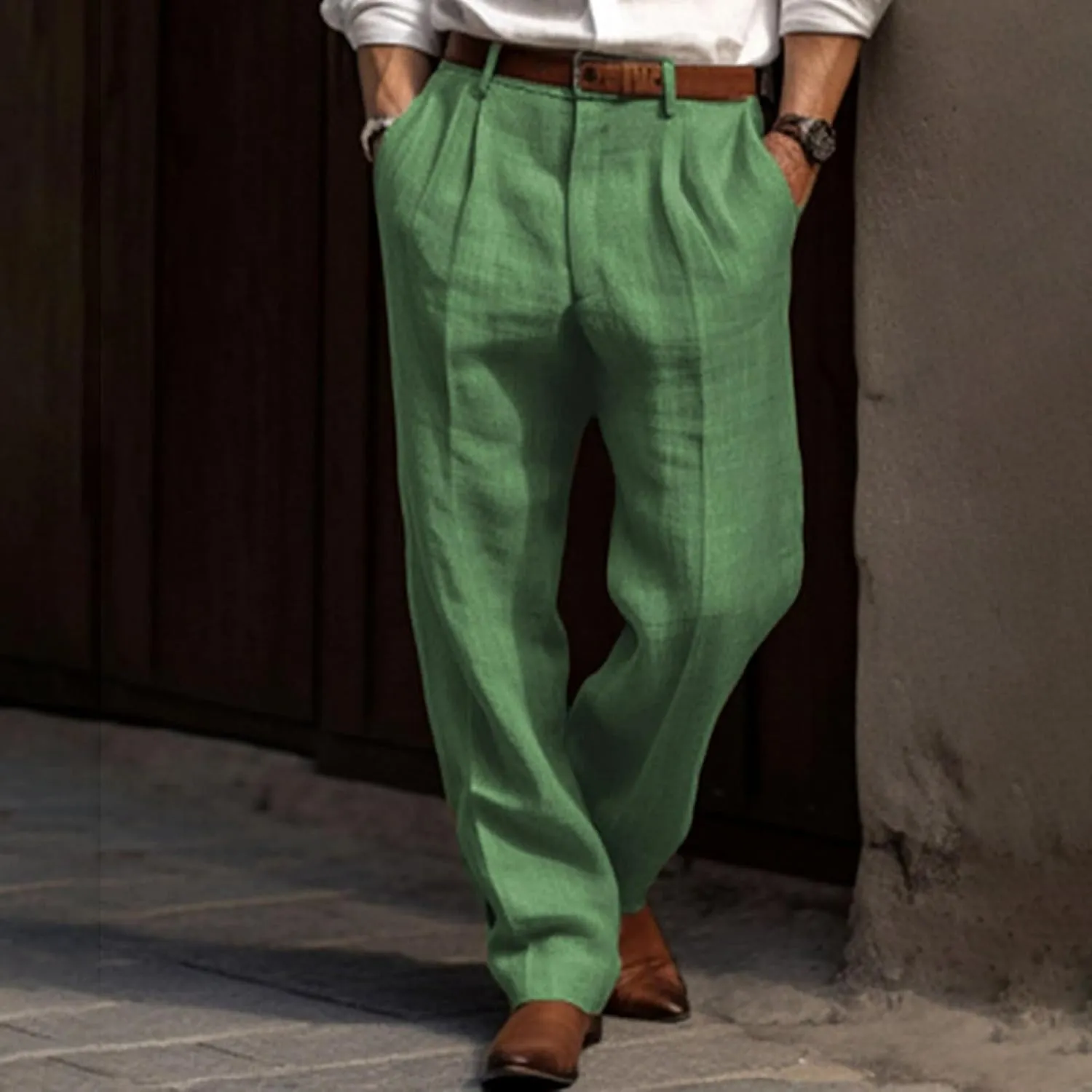 Mens Casual Pants Loose Fit Straight Leg Breathable Summer Beach Pants Plus Size Stretch Outdoor Hiking Jogging Trousers