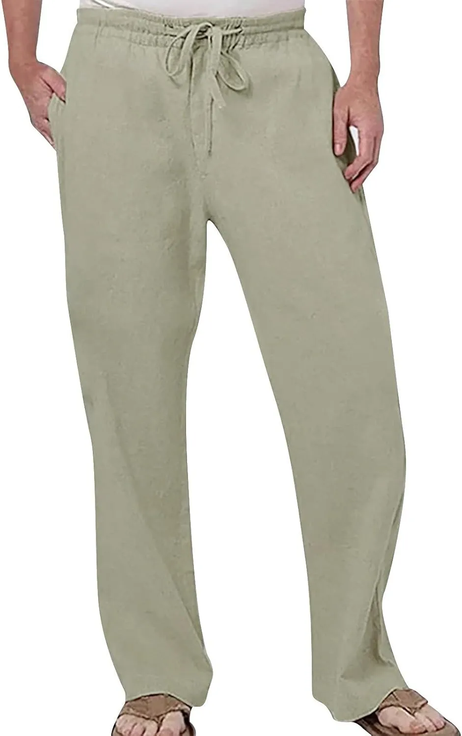 Mens Casual Pants Mens Casual Pants Drawstring Elastic Waist Classic Fit Baggy Yoga Pants Running Joggers Daily Wear Trousers Black Chino