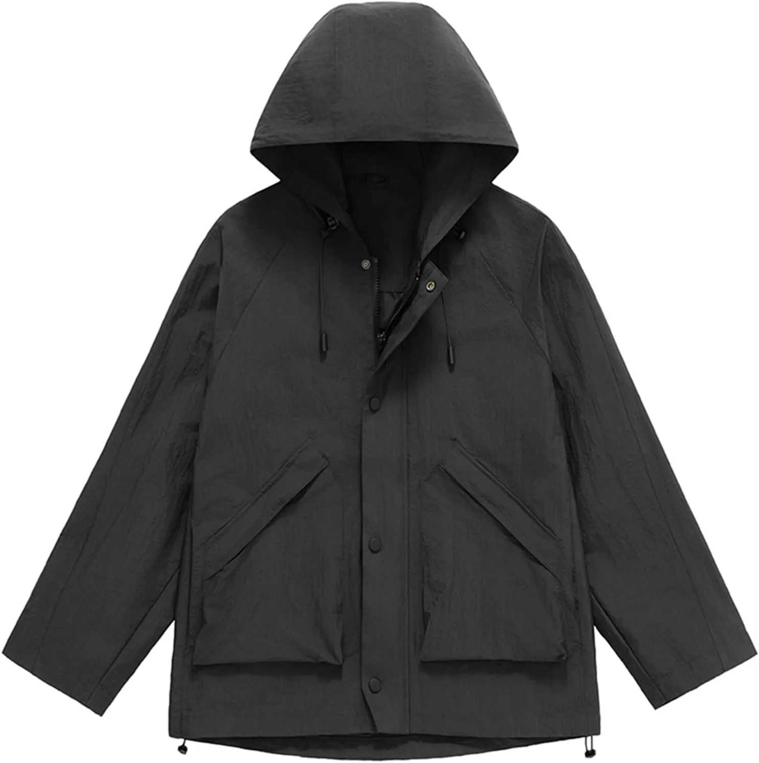 Mens Casual Rain Jackets Fall Lightweight Waterproof Windbreaker Long Sleeve Outdoor Hooded Raincoat With Pockets