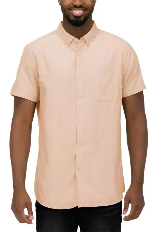 Mens Casual Short Sleeve Solid Shirts