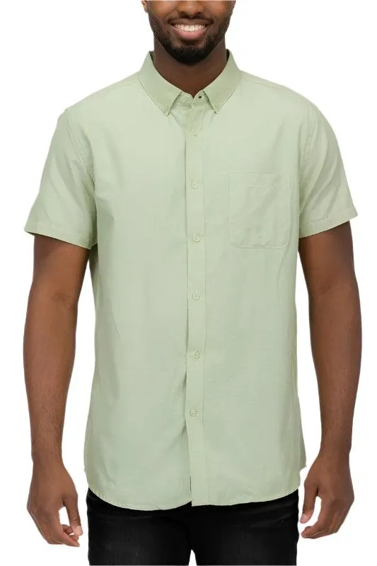 Mens Casual Short Sleeve Solid Shirts