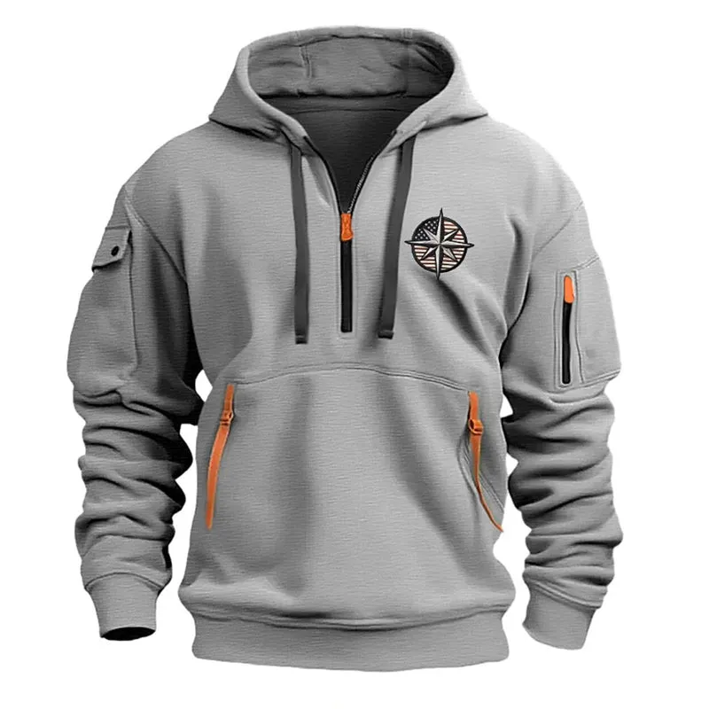 Men's Casual Sports Multi-Zip Hoodie 01523302X