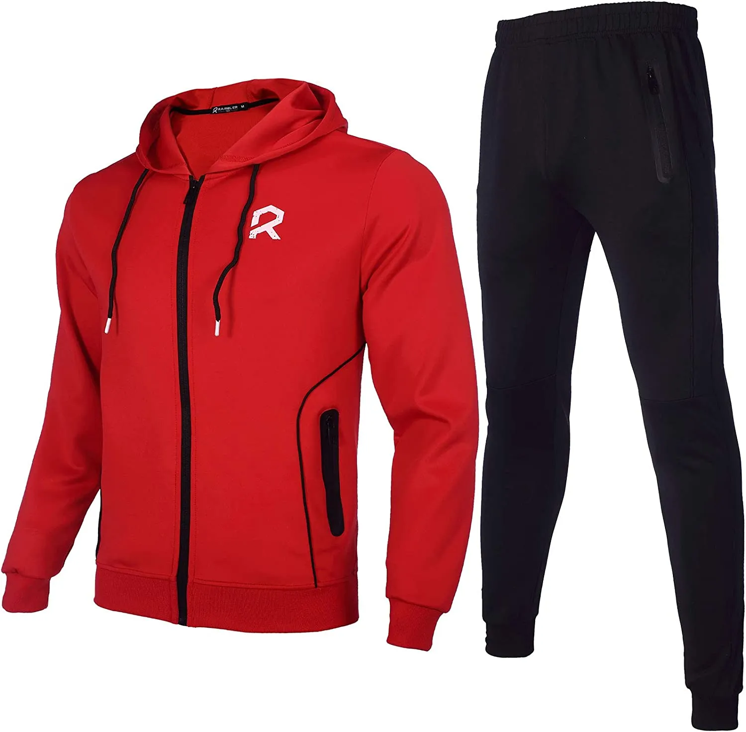 Men's Casual Tracksuits Long Sleeve Full Zip Hooded Athletic Sports Jogging Suits Sweatsuits for Men