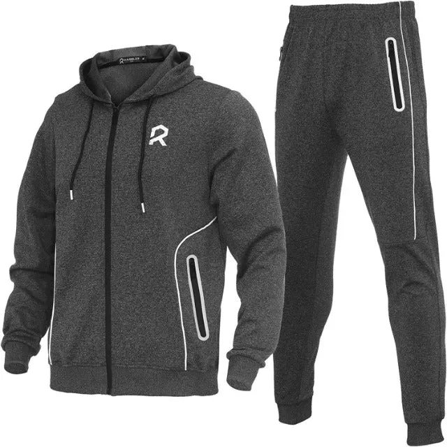 Men's Casual Tracksuits Long Sleeve Full Zip Hooded Athletic Sports Jogging Suits Sweatsuits for Men