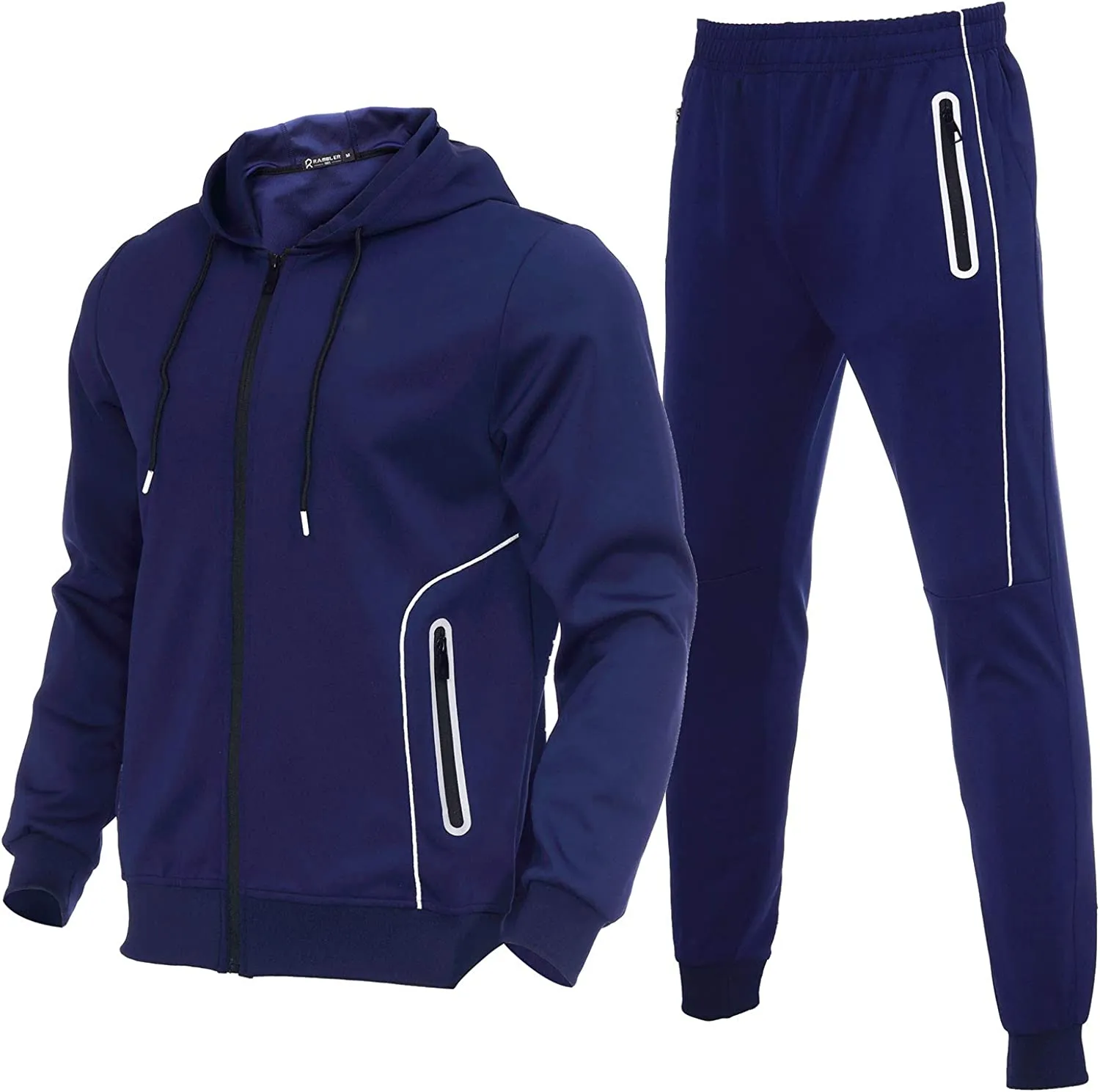 Men's Casual Tracksuits Long Sleeve Full Zip Hooded Athletic Sports Jogging Suits Sweatsuits for Men