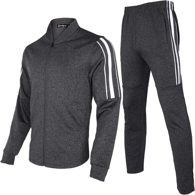 Men's Casual Tracksuits Long Sleeve Full Zip Hooded Athletic Sports Jogging Suits Sweatsuits for Men