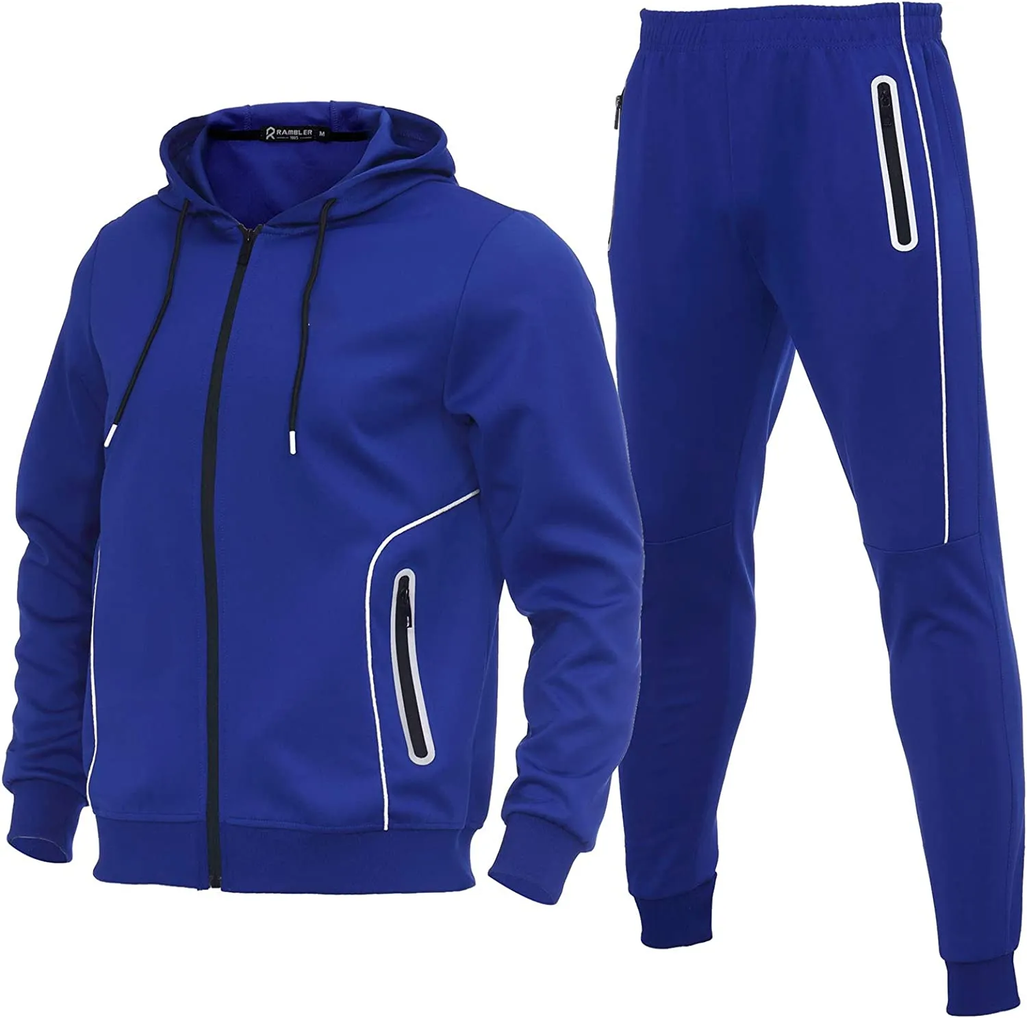 Men's Casual Tracksuits Long Sleeve Full Zip Hooded Athletic Sports Jogging Suits Sweatsuits for Men