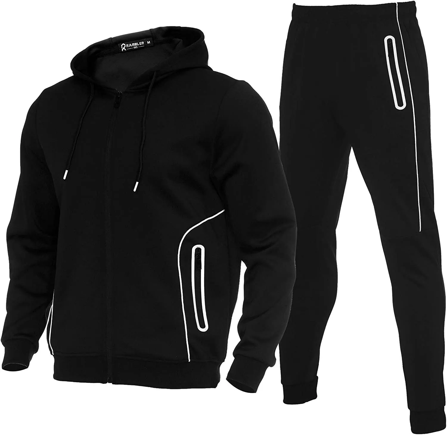 Men's Casual Tracksuits Long Sleeve Full Zip Hooded Athletic Sports Jogging Suits Sweatsuits for Men