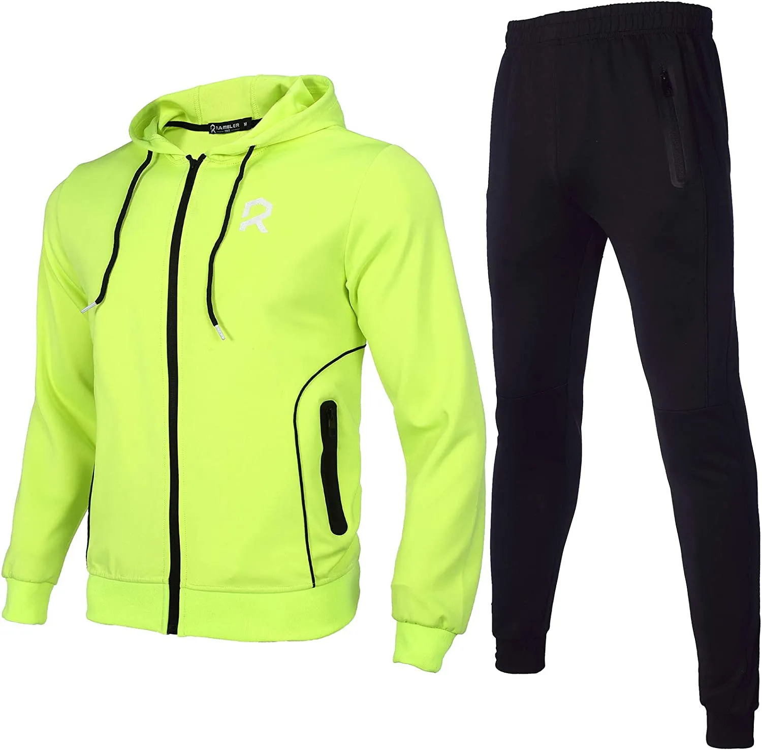 Men's Casual Tracksuits Long Sleeve Full Zip Hooded Athletic Sports Jogging Suits Sweatsuits for Men