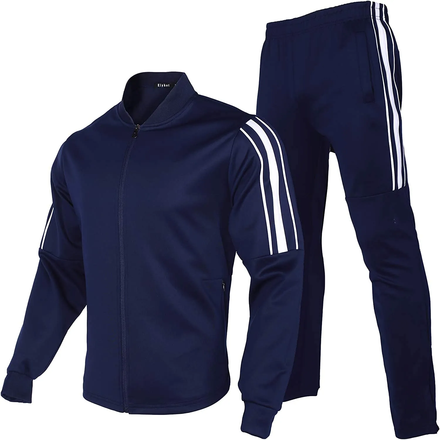 Men's Casual Tracksuits Long Sleeve Full Zip Hooded Athletic Sports Jogging Suits Sweatsuits for Men